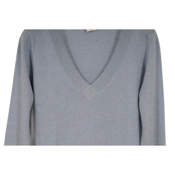 J Crew Womens V Neck Sweater Small Light Blue Pullover Sweatshirt Wool Blend - Picture 3 of 7